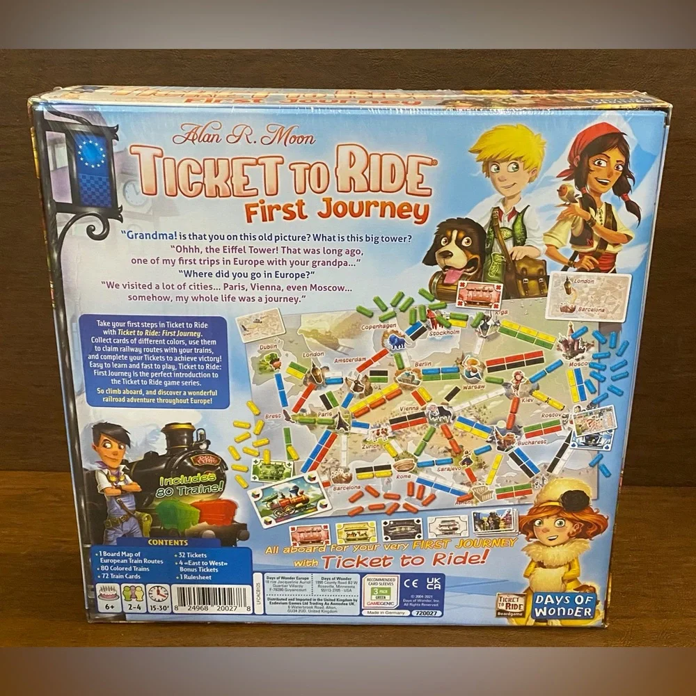 Ticket to Ride: First Journey Train Adventure Board Game — Days Of Wonder NEW